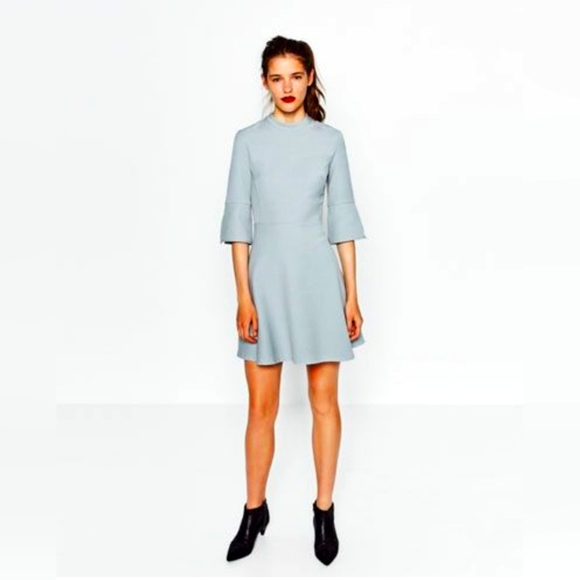 Zara A-Line Light Grey Dress Size Small - Picture 1 of 6